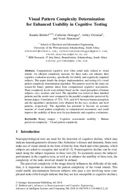 (PDF) Visual Pattern Complexity Determination for Enhanced Usability in ...