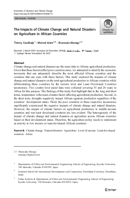 (PDF) The Impacts of Climate Change and Natural Disasters on ...