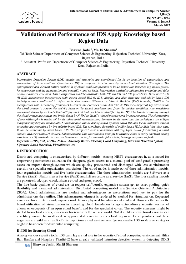 (PDF) Validation and Performance of IDS Apply Knowledge based Region Data