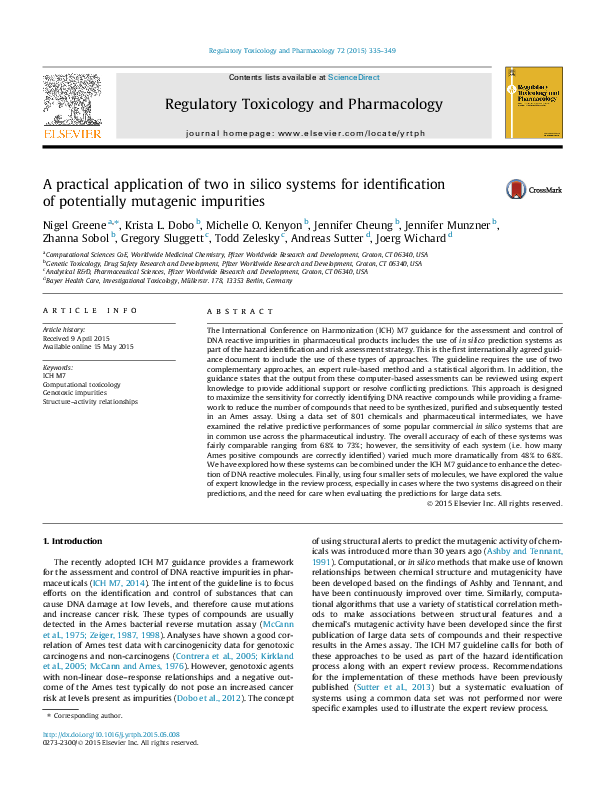(PDF) A practical application of two in silico systems for ...