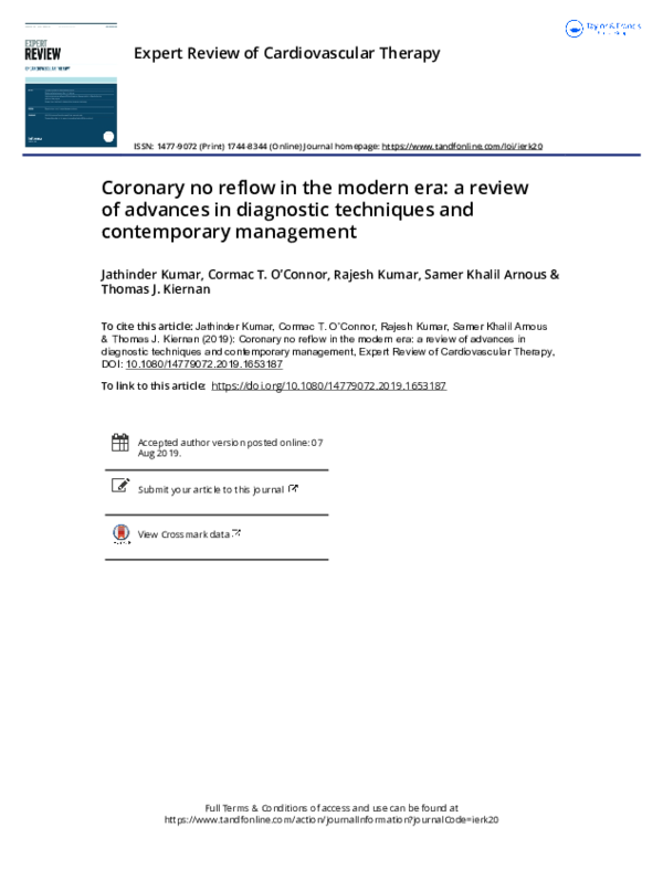 (PDF) Coronary no-reflow in the modern era: a review of advances in ...
