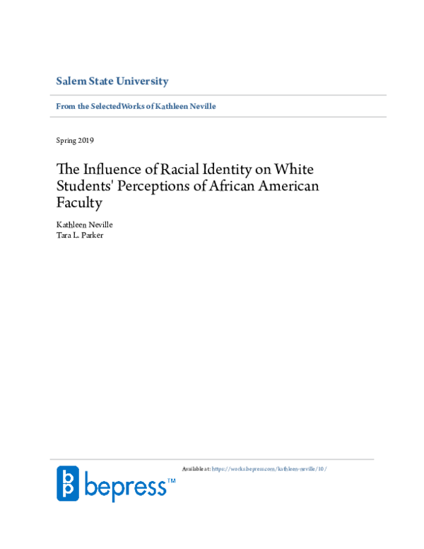 (PDF) The Influence of Racial Identity on White Students' Perceptions ...