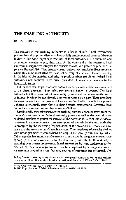 (PDF) The Enabling Authority
