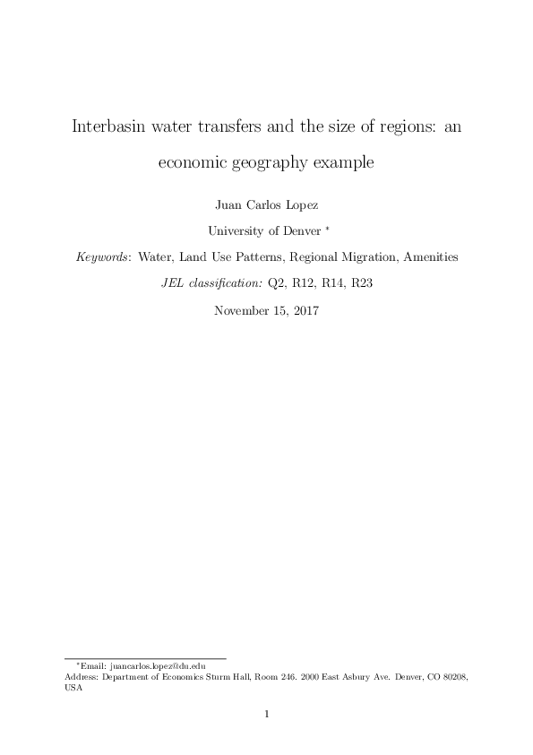 (PDF) Interbasin water transfers and the size of regions: An economic ...