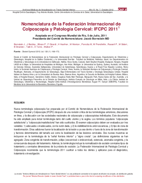 (PDF) Nomenclatura de la Federación Internacional de Colposcopia y ...