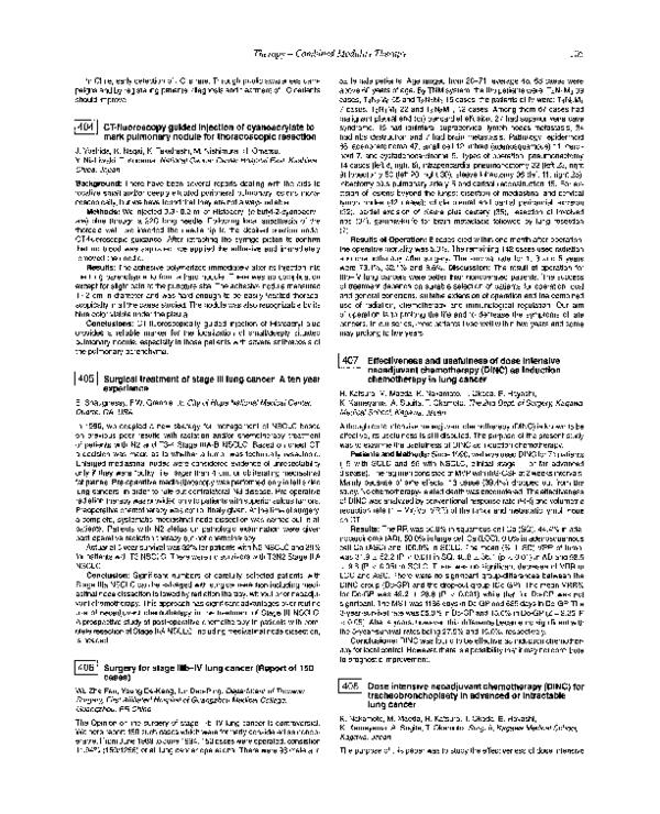 (PDF) 405 Surgical treatment of stage III lung cancer: A ten year ...