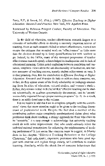 (PDF) Review of Effective Teaching in Higher Education: Research and ...
