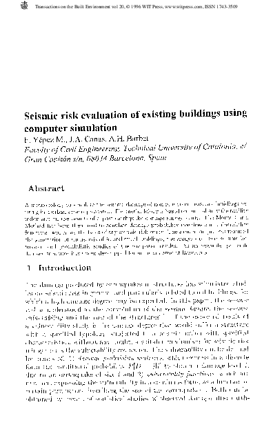 (PDF) Seismic Risk Evaluation of Existing Buildings Using Computer ...
