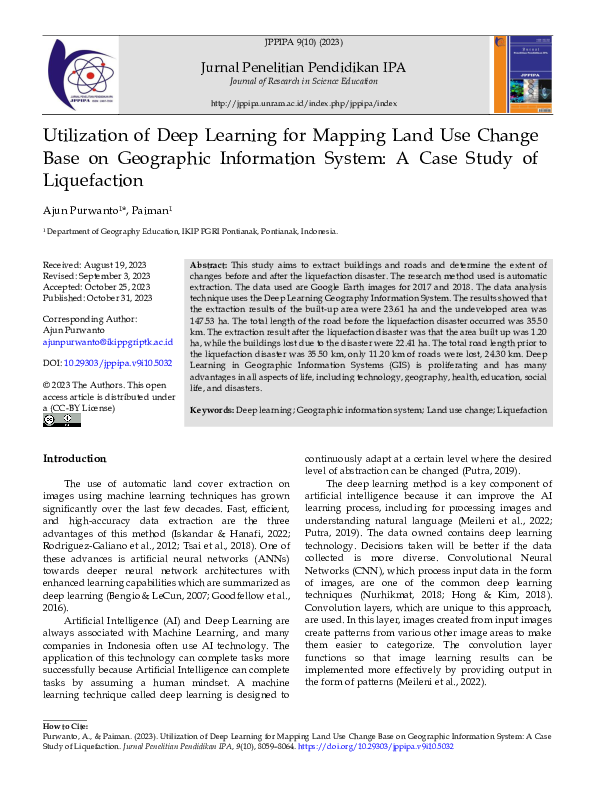 (PDF) Utilization of Deep Learning for Mapping Land Use Change Base on ...