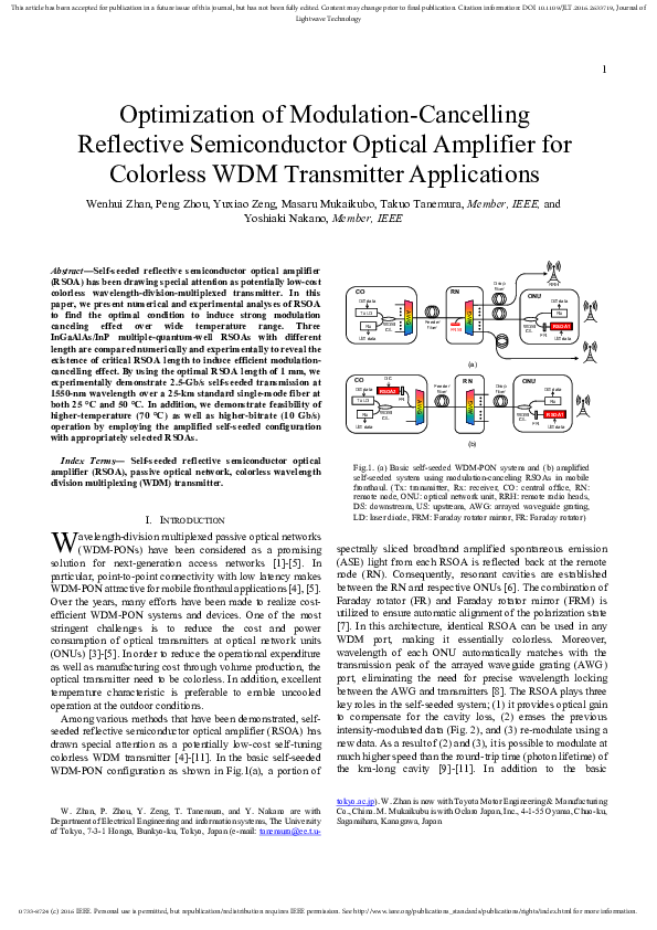 (PDF) Optimization of Modulation-Canceling Reflective Semiconductor ...