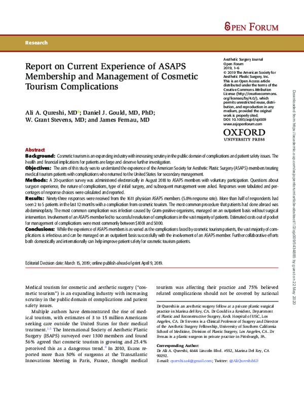 (PDF) Report on Current Experience of ASAPS Membership and Management ...