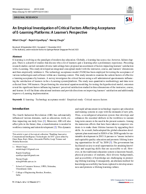 (PDF) An Empirical Investigation of Critical Factors Affecting ...