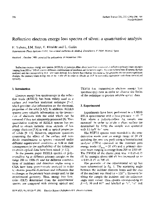(PDF) Reflection electron energy loss spectra of silver: A quantitative ...