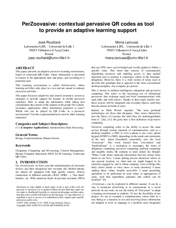 (PDF) PerZoovasive: contextual pervasive QR codes as tool to provide an ...