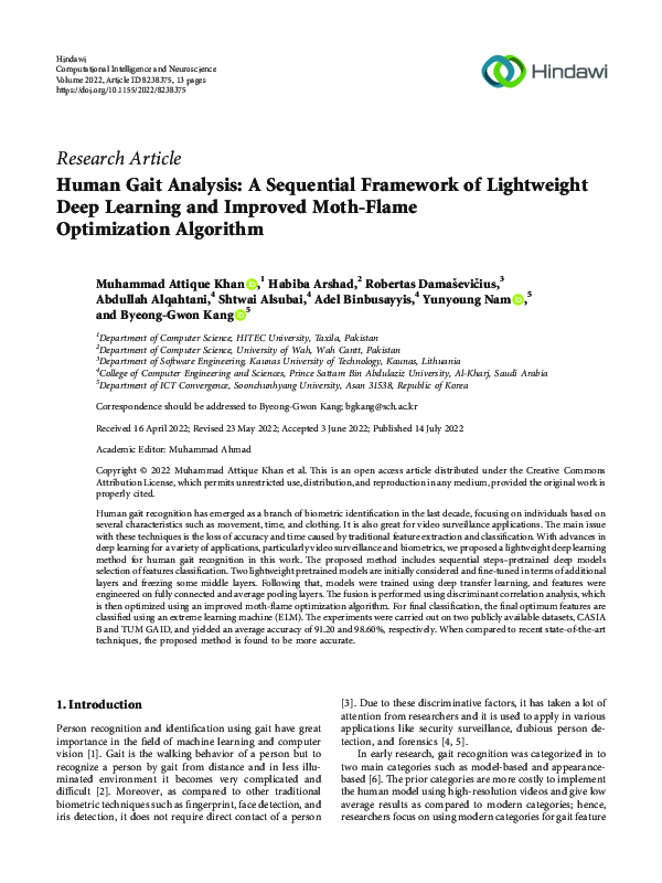 (PDF) Human Gait Analysis: A Sequential Framework of Lightweight Deep ...