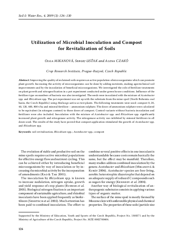 (PDF) Microbial Inoculation and Compost in Soil Revitalization