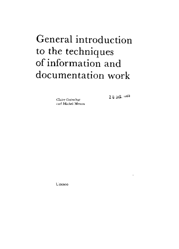 (PDF) General introduction to the techniques of information and ...