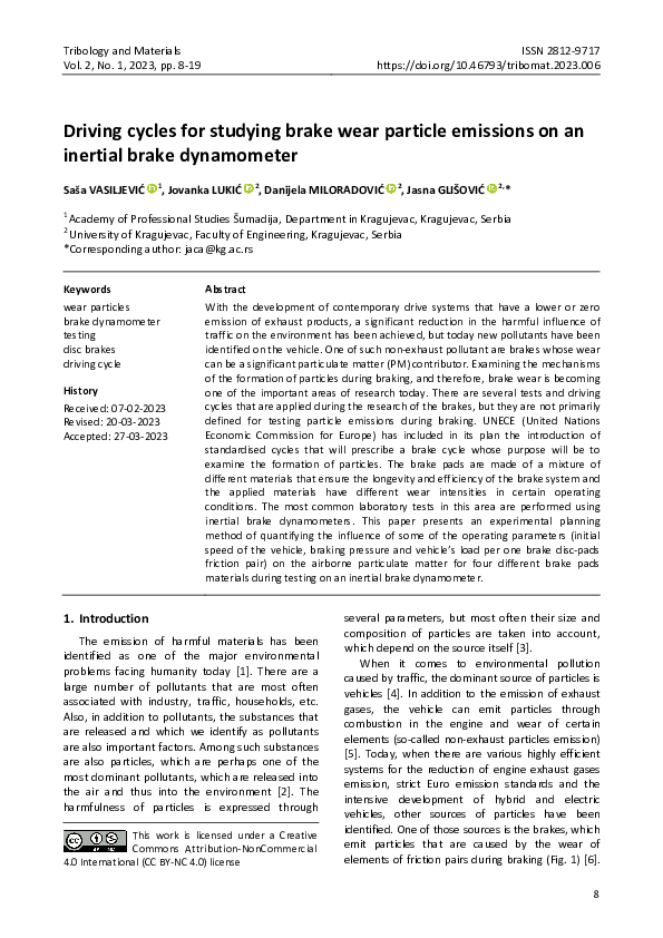 (PDF) Driving cycles for studying brake wear particle emissions on an ...