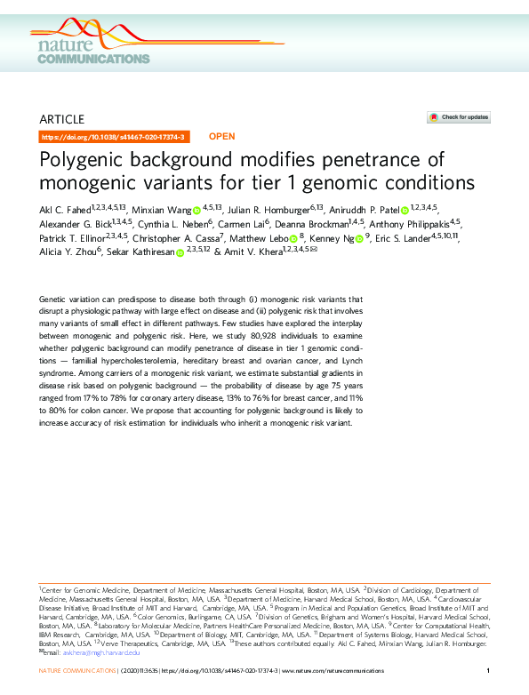 (PDF) Polygenic background modifies penetrance of monogenic variants ...