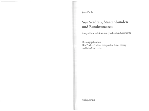 (PDF) Peter Funke: Von Städten, Staatenbünden und Bundesstaaten ...