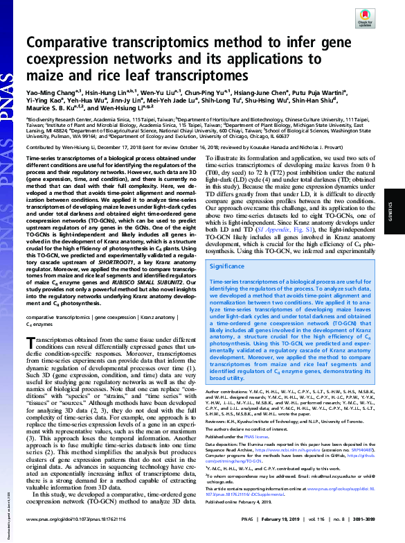 (PDF) Comparative transcriptomics method to infer gene coexpression ...