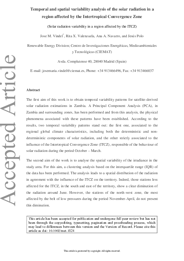 (PDF) Temporal and spatial variability analysis of the solar radiation ...