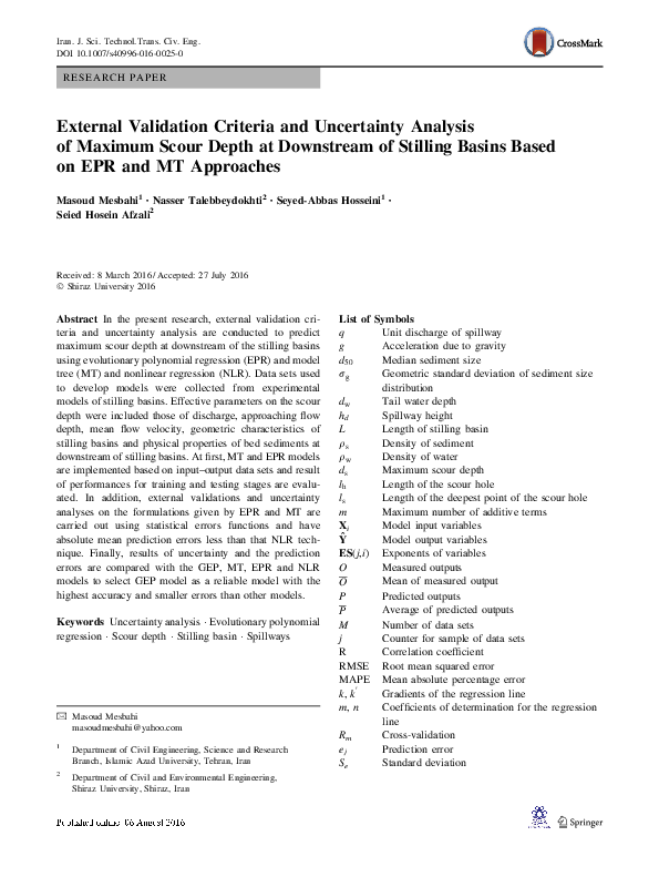 (PDF) External Validation Criteria and Uncertainty Analysis of Maximum ...