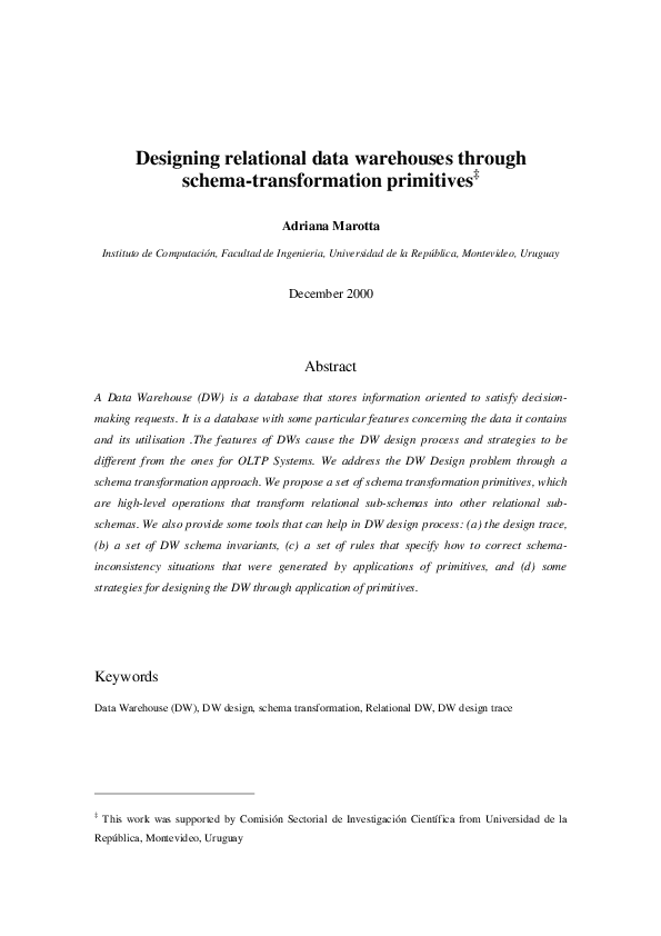 (PDF) Designing relational data warehouses through schema ...