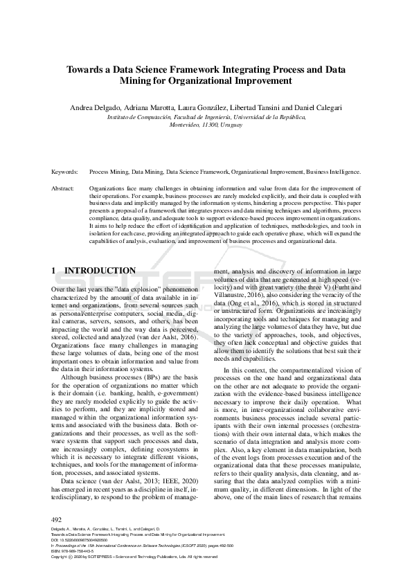 (PDF) Towards a Data Science Framework Integrating Process and Data ...
