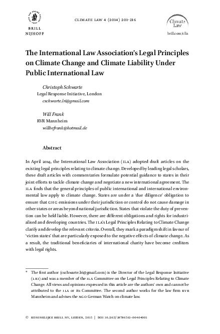 (PDF) The International Law Association’s Legal Principles on Climate ...
