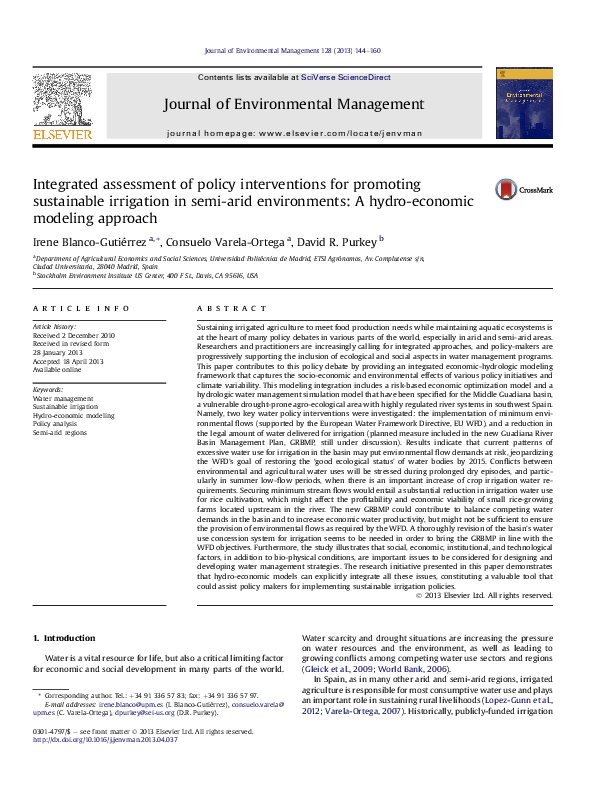 (PDF) Integrated assessment of policy interventions for promoting ...