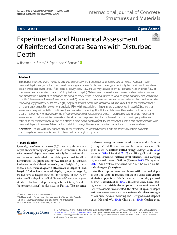 (PDF) Experimental and Numerical Assessment of Reinforced Concrete ...