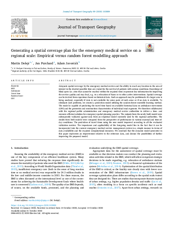 (PDF) Generating a spatial coverage plan for the emergency medical ...