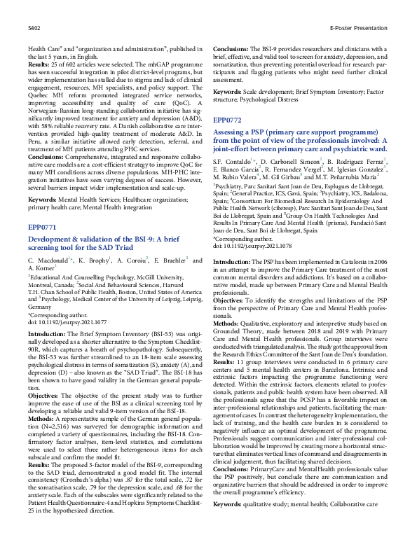 (PDF) Development & validation of the BSI-9: A brief screening tool for ...