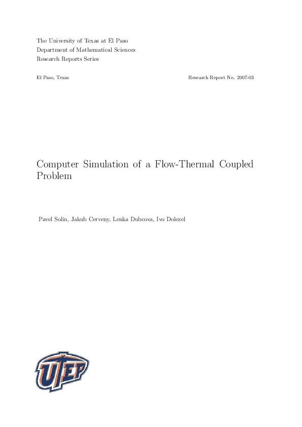 (PDF) Computer Simulation of a Flow-Thermal Coupled Problem