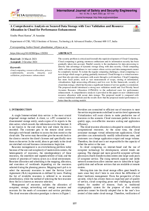 (PDF) A Comprehensive Analysis on Secured Data Storage with User ...