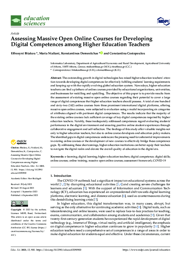 (PDF) Assessing Massive Open Online Courses for Developing Digital ...