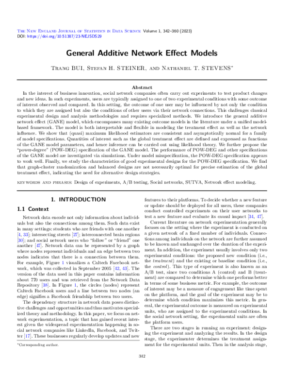 (PDF) General Additive Network Effect Models