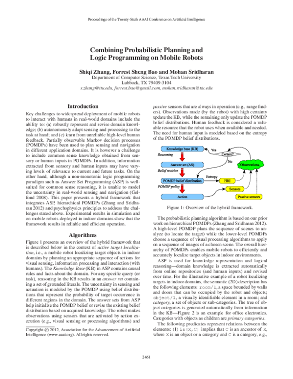 (PDF) Combining Probabilistic Planning and Logic Programming on Mobile ...