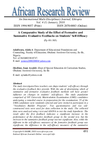 (PDF) A Comparative Study of the Effect of Formative and Summative ...