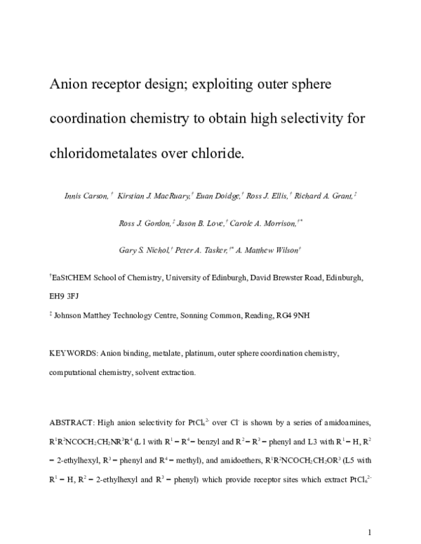 (DOC) Anion Receptor Design: Exploiting Outer-Sphere Coordination ...