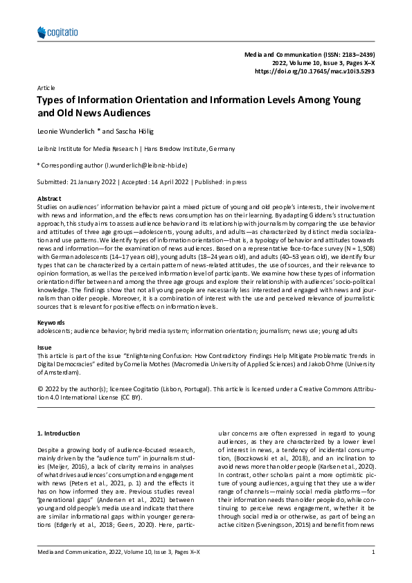 (PDF) Types of Information Orientation and Information Levels Among ...