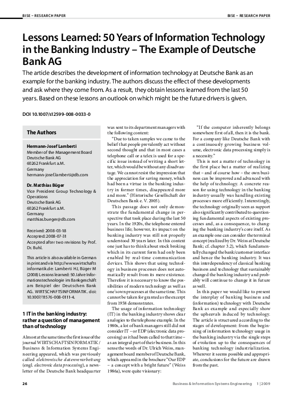 (PDF) Lessons Learned: 50 Years of Information Technology in the ...