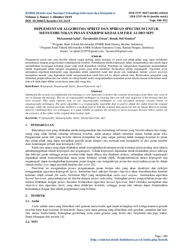 (PDF) Implementasi Algoritma Spritz Dan Spread Spectrum Untuk ...