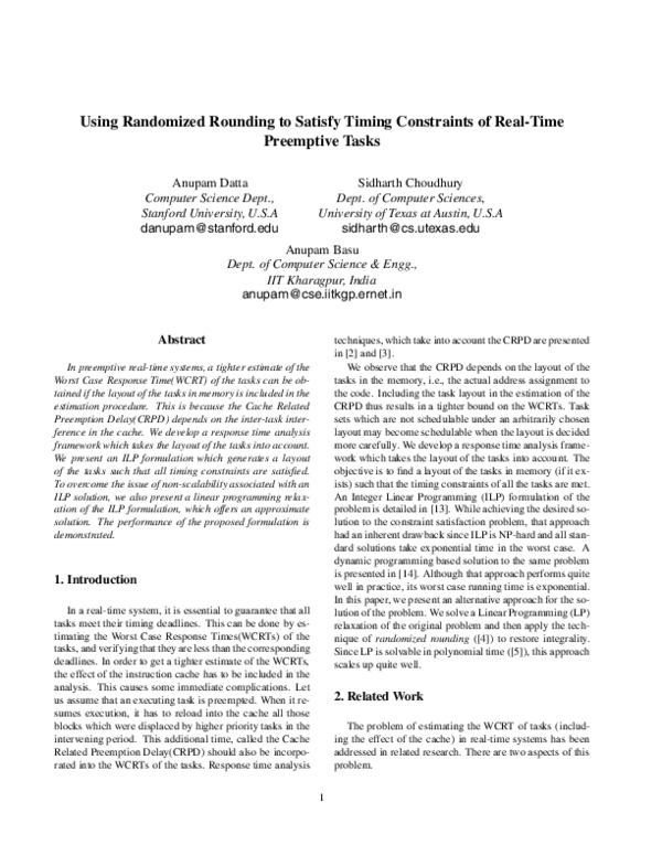 (PDF) Using randomized rounding to satisfy timing constraints of real ...