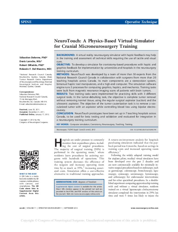 (PDF) NeuroTouch