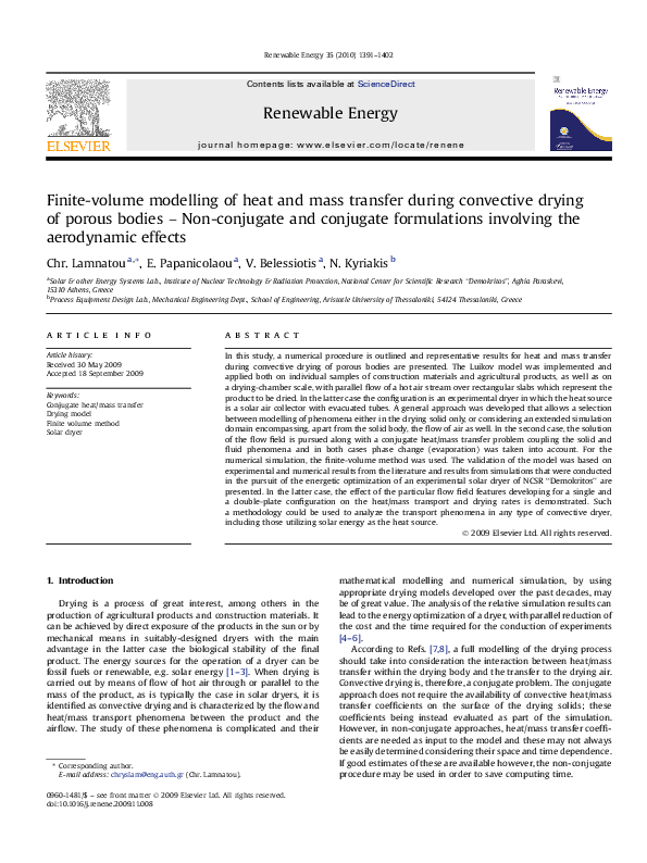 (PDF) Finite-volume modelling of heat and mass transfer during ...