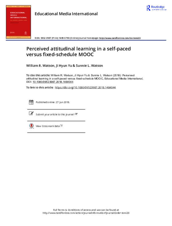 (PDF) Perceived attitudinal learning in a self-paced versus fixed ...