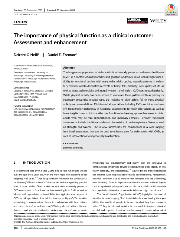 (PDF) The importance of physical function as a clinical outcome ...
