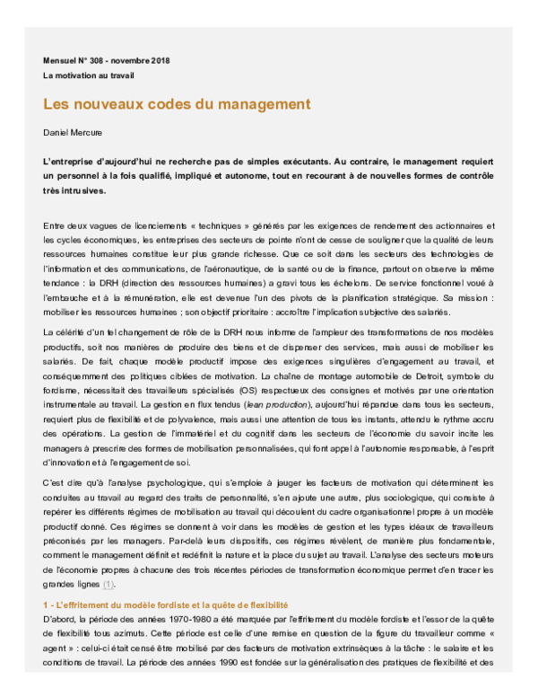 (PDF) Les nouveaux codes du management